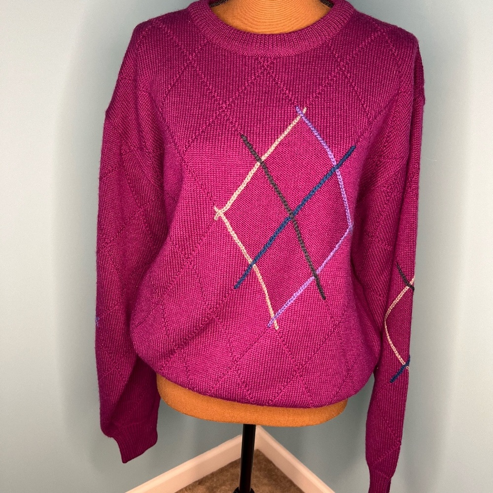 Colours by Alexander Julian Vintage Purple Wool Sweater XL